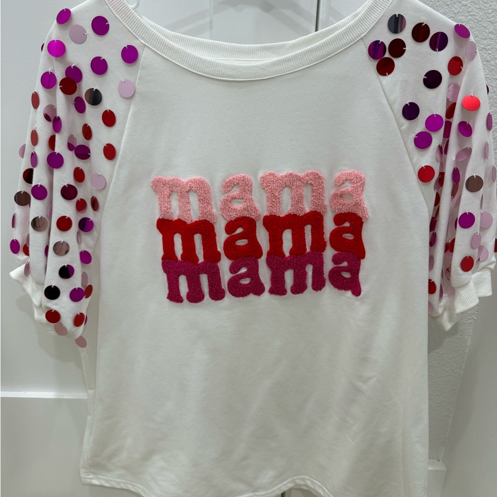 Mama Shirt! White, boutique brand size small